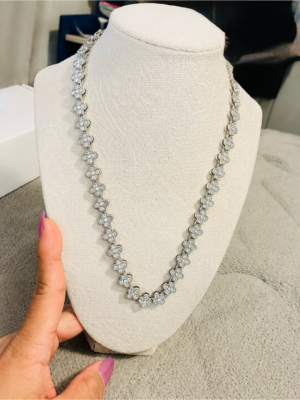 18 inch stainless steel iced-out Cz necklace